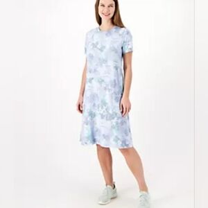 LOGO by Lori Goldstein Printed Midi Dress NWOT